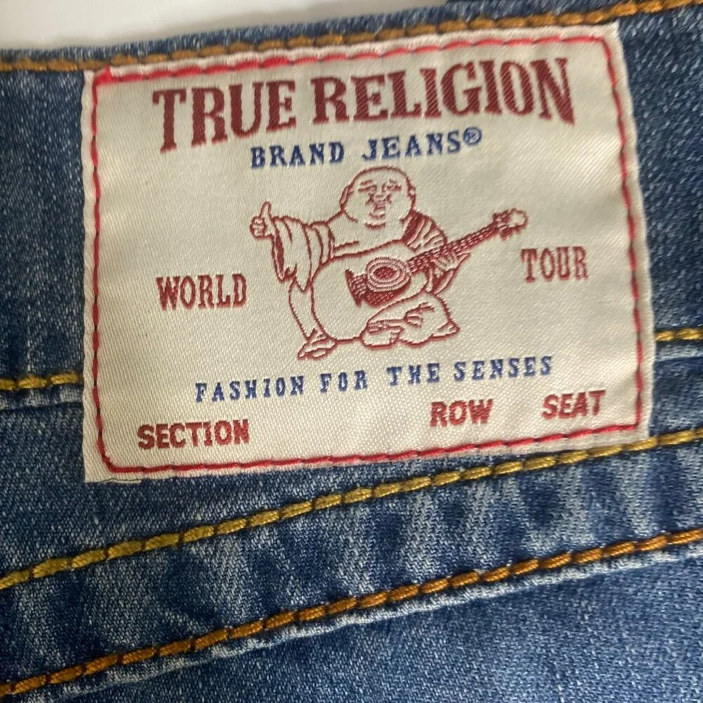 True Religion Ricki Jeans Mens Size 25X32 Dark Wash Relaxed Straight 207444 NWT‎